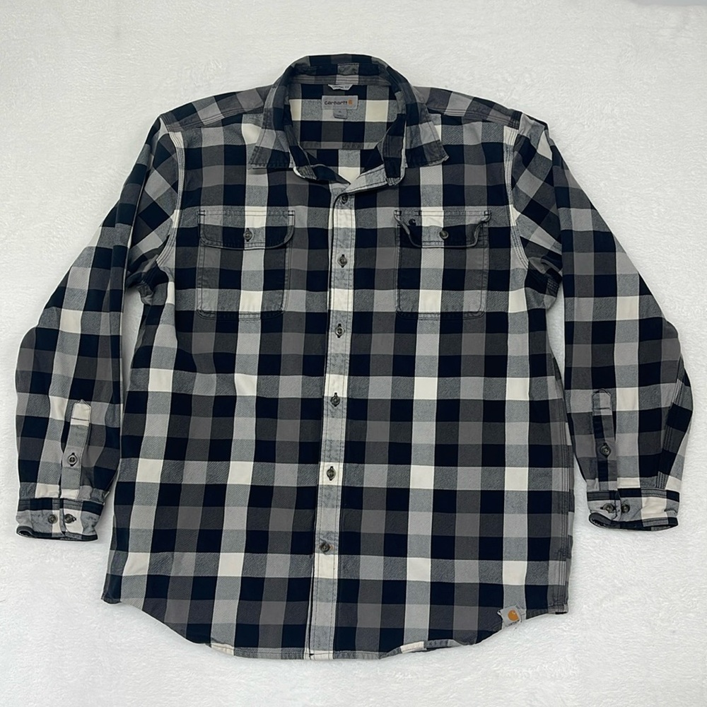 Carhartt ‎Original Fit Heavy Plaid Button Up Shirt Long Sleeve XL